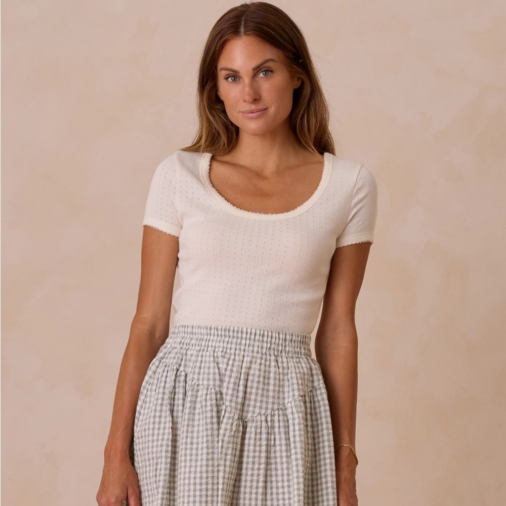 Rylee + Cru Pointelle Tee | Ivory